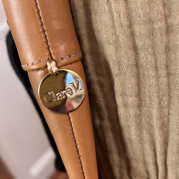 Clare V Delphine Bag with leather grommets and black leather strap. - Picture 6 of 16